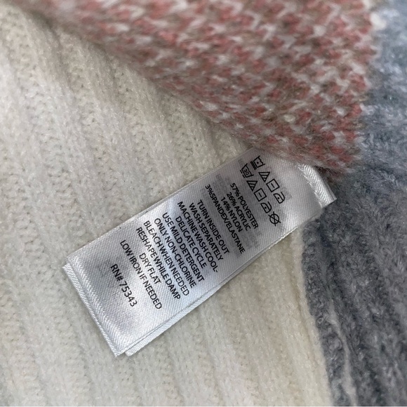 Rachel Zoe Academia Argyle Preppy Cardigan Sweater Size S Neutral Long Sleeve - Picture 10 of 12